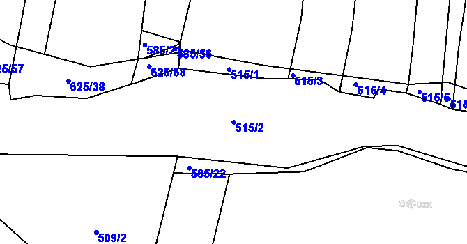 Parcela st. 515/2 v KÚ Bečice nad Lužnicí, Katastrální mapa