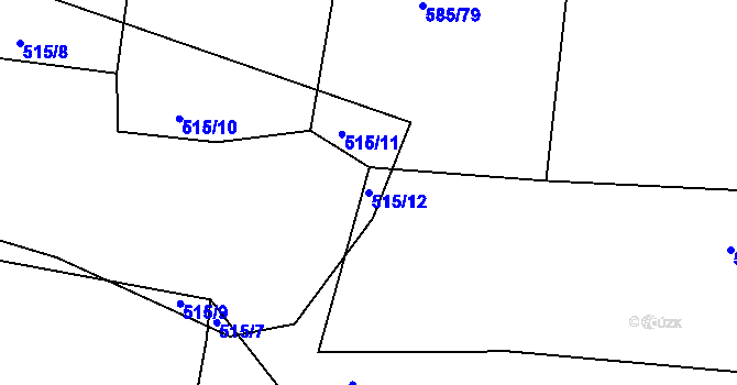 Parcela st. 515/12 v KÚ Bečice nad Lužnicí, Katastrální mapa