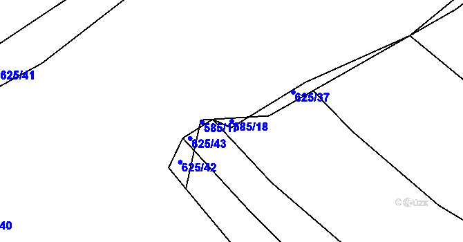 Parcela st. 585/18 v KÚ Bečice nad Lužnicí, Katastrální mapa