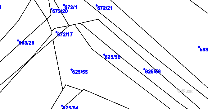 Parcela st. 625/56 v KÚ Bečice nad Lužnicí, Katastrální mapa