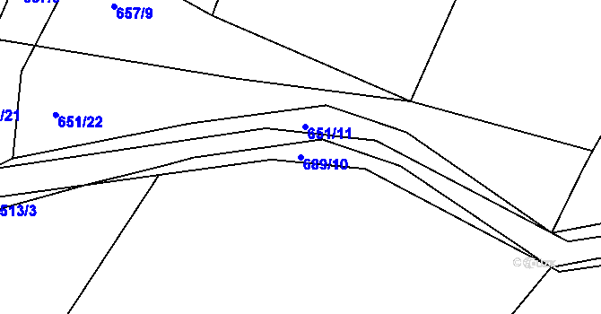 Parcela st. 689/10 v KÚ Bečice nad Lužnicí, Katastrální mapa