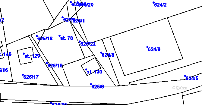 Parcela st. 624/8 v KÚ Bečice nad Lužnicí, Katastrální mapa