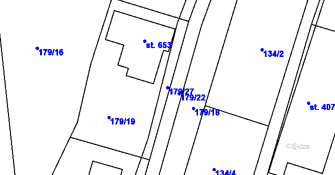 Parcela st. 179/27 v KÚ Malšice, Katastrální mapa