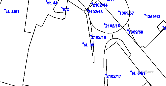 Parcela st. 85 v KÚ Malšice, Katastrální mapa