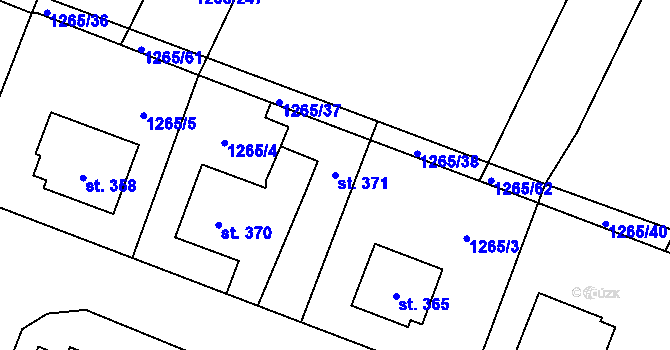 Parcela st. 371 v KÚ Malšice, Katastrální mapa
