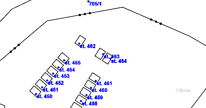 Parcela st. 463 v KÚ Malšice, Katastrální mapa