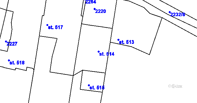 Parcela st. 514 v KÚ Malšice, Katastrální mapa