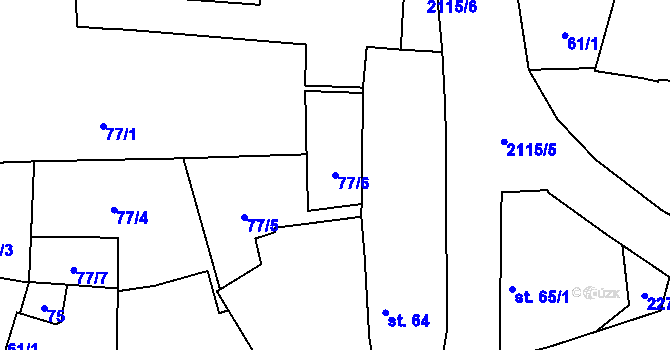 Parcela st. 77/6 v KÚ Malšice, Katastrální mapa