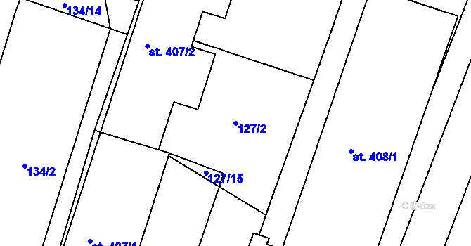 Parcela st. 127/2 v KÚ Malšice, Katastrální mapa