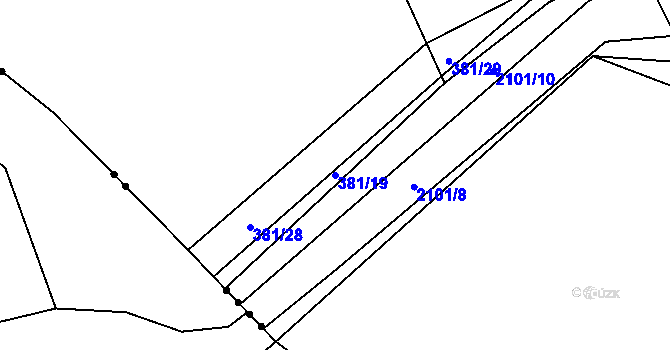 Parcela st. 381/19 v KÚ Malšice, Katastrální mapa