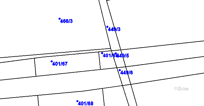 Parcela st. 401/85 v KÚ Malšice, Katastrální mapa