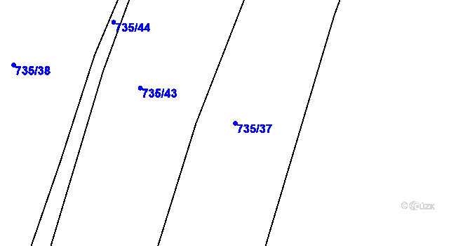 Parcela st. 735/37 v KÚ Malšice, Katastrální mapa