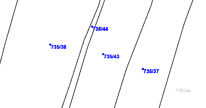 Parcela st. 735/43 v KÚ Malšice, Katastrální mapa