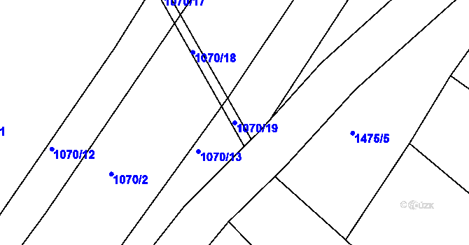 Parcela st. 1070/19 v KÚ Malšice, Katastrální mapa