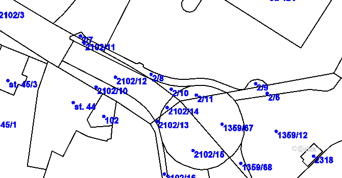 Parcela st. 2/10 v KÚ Malšice, Katastrální mapa
