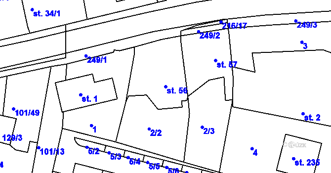 Parcela st. 56 v KÚ Malšova Lhota, Katastrální mapa
