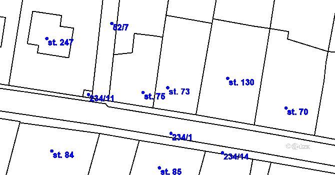 Parcela st. 73 v KÚ Malšova Lhota, Katastrální mapa
