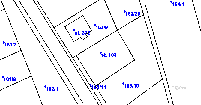 Parcela st. 103 v KÚ Malšova Lhota, Katastrální mapa