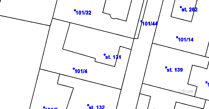 Parcela st. 131 v KÚ Malšova Lhota, Katastrální mapa