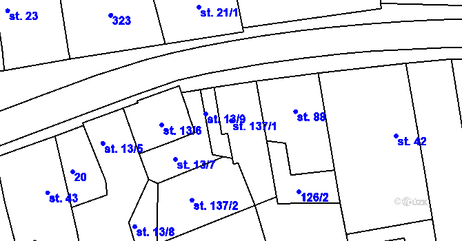 Parcela st. 137/1 v KÚ Malšova Lhota, Katastrální mapa