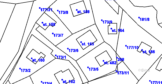 Parcela st. 163 v KÚ Malšova Lhota, Katastrální mapa