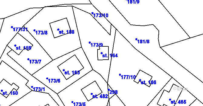 Parcela st. 164 v KÚ Malšova Lhota, Katastrální mapa