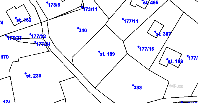 Parcela st. 169 v KÚ Malšova Lhota, Katastrální mapa