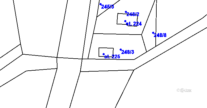 Parcela st. 225 v KÚ Malšova Lhota, Katastrální mapa