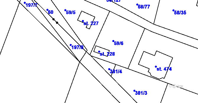 Parcela st. 228 v KÚ Malšova Lhota, Katastrální mapa