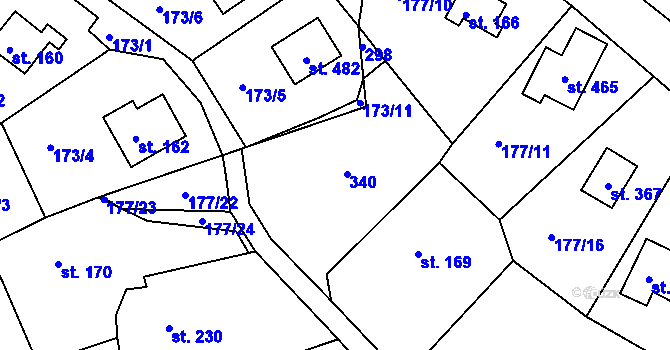 Parcela st. 231 v KÚ Malšova Lhota, Katastrální mapa