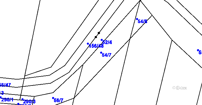 Parcela st. 54/7 v KÚ Malšova Lhota, Katastrální mapa