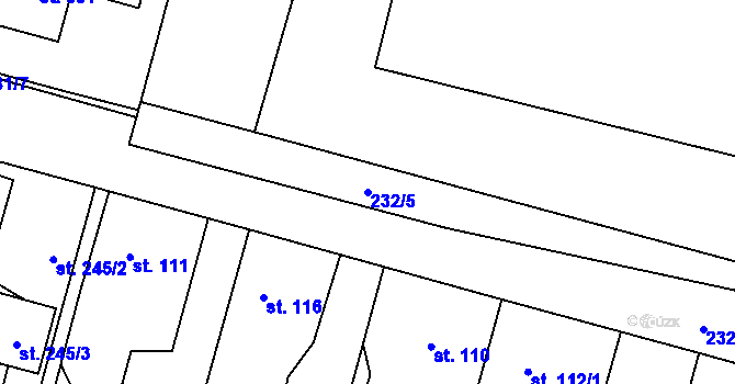 Parcela st. 232/5 v KÚ Malšova Lhota, Katastrální mapa