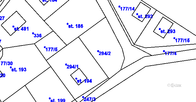 Parcela st. 294/2 v KÚ Malšova Lhota, Katastrální mapa