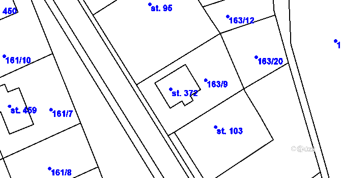 Parcela st. 372 v KÚ Malšova Lhota, Katastrální mapa