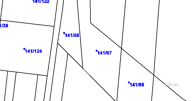Parcela st. 141/67 v KÚ Malšova Lhota, Katastrální mapa
