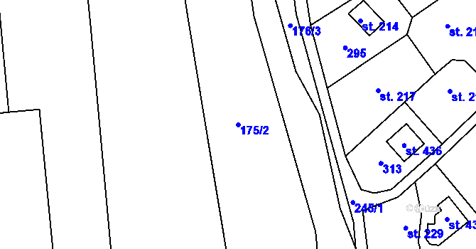 Parcela st. 175/2 v KÚ Malšova Lhota, Katastrální mapa