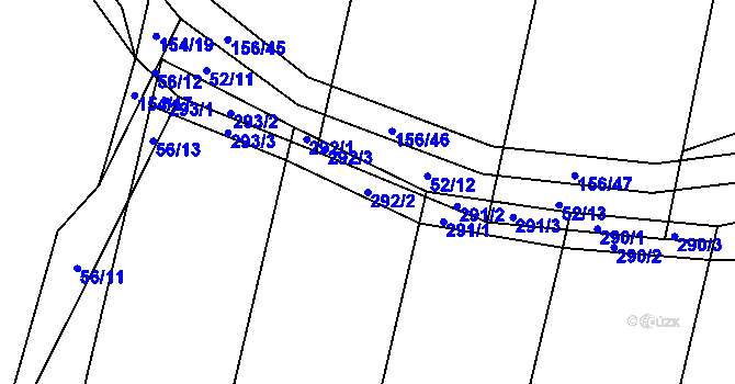 Parcela st. 292/2 v KÚ Malšova Lhota, Katastrální mapa