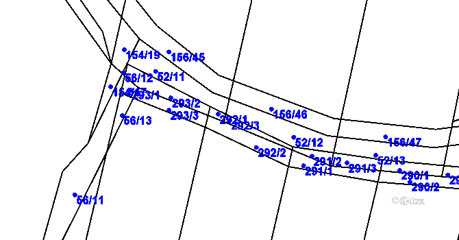 Parcela st. 292/3 v KÚ Malšova Lhota, Katastrální mapa