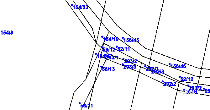 Parcela st. 293/1 v KÚ Malšova Lhota, Katastrální mapa