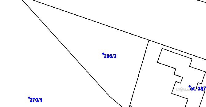 Parcela st. 266/3 v KÚ Malšova Lhota, Katastrální mapa
