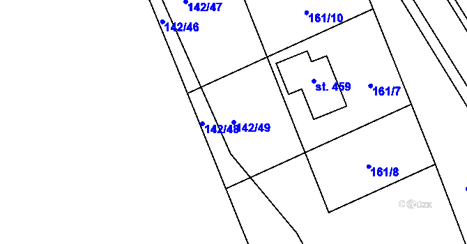Parcela st. 142/49 v KÚ Malšova Lhota, Katastrální mapa