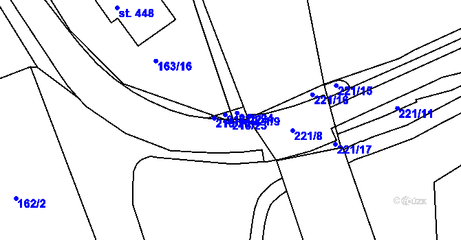 Parcela st. 216/23 v KÚ Malšova Lhota, Katastrální mapa