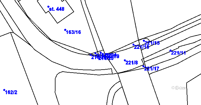 Parcela st. 216/24 v KÚ Malšova Lhota, Katastrální mapa