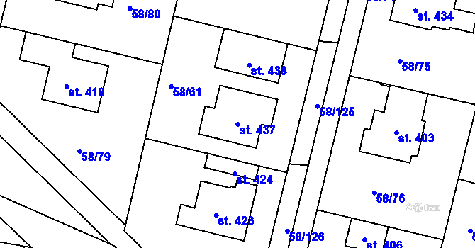 Parcela st. 437 v KÚ Malšova Lhota, Katastrální mapa