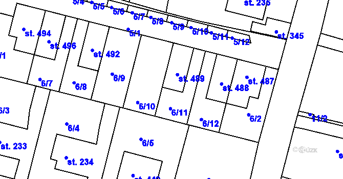 Parcela st. 6/11 v KÚ Malšova Lhota, Katastrální mapa