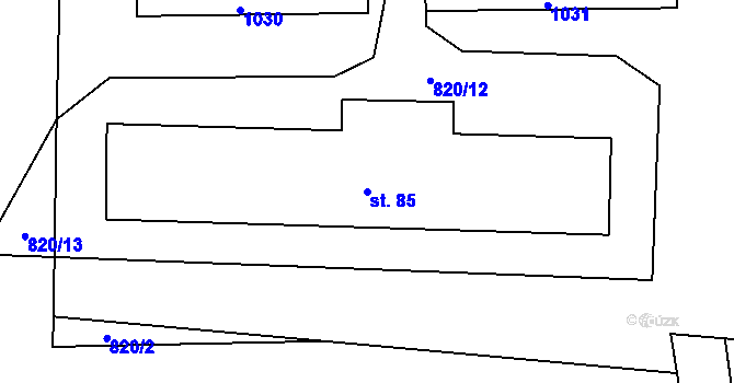 Parcela st. 85 v KÚ Javory, Katastrální mapa