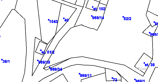 Parcela st. 71 v KÚ Javory, Katastrální mapa