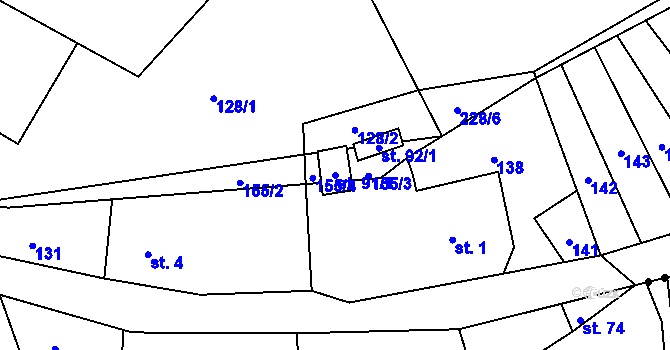 Parcela st. 91/1 v KÚ Javory, Katastrální mapa