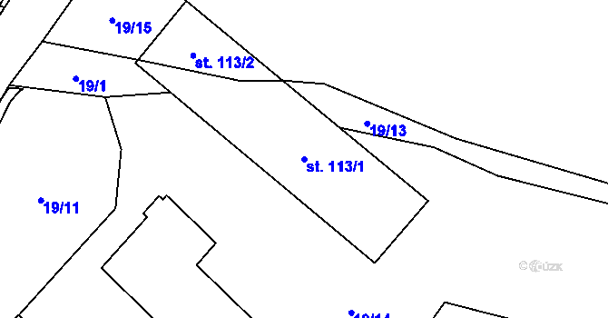 Parcela st. 113/1 v KÚ Malšovice, Katastrální mapa