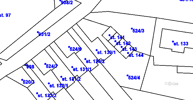 Parcela st. 130/1 v KÚ Malšovice, Katastrální mapa